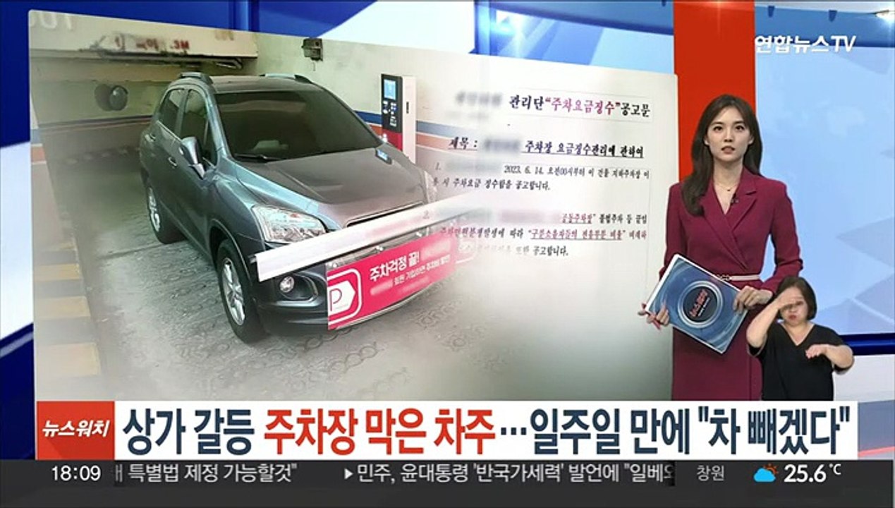 '상가 갈등' 주차장 막은 차주…일주일 만에 "차 빼겠다"