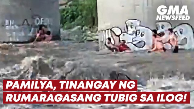 Pamilya, tinangay ng rumaragasang tubig sa ilog! | GMA News Feed