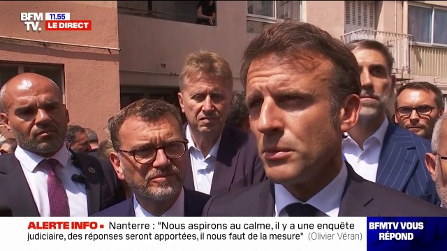Emmanuel Macron: Je veux dire l'émotion de la Nation toute entière après la mort du jeune Nahel et dire à sa famille toute notre solidarité
