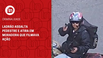 Ladrão assalta pedestre e atira em moradora que filmava ação; assista