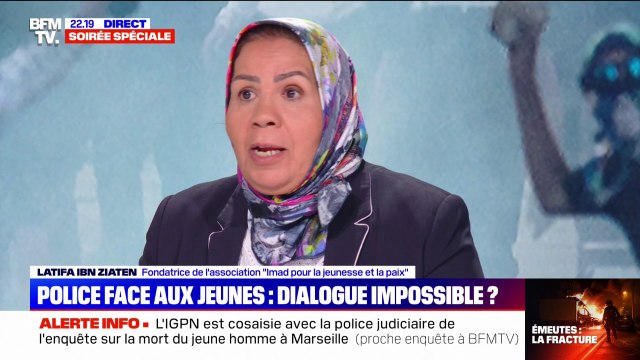 Émeutes: Il faut aider les parents, aider cette jeunesse (...) on ne peut pas les mettre de côté , affirme Latifa Ibn Ziaten (Imad pour la jeunesse et la paix)