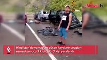 Yamaçtan düşen kayalar araçları ezdi: 2 ölü, 3 yaralı