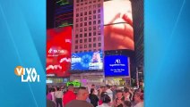 Wendy Guevara aparece en las pantallas de Time Square