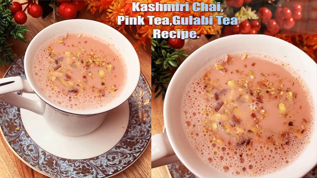 Kashmiri Pink Tea | Pink Tea | Gulabi Tea Recipe By yummyfood143