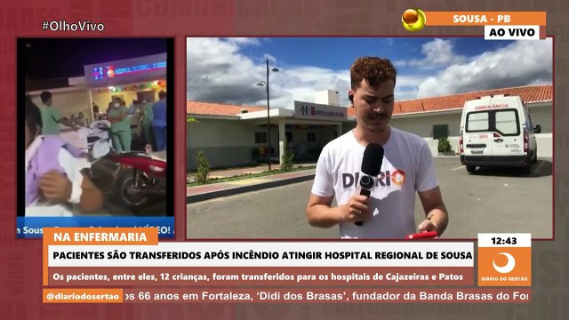 Pacientes são transferidos após princípio de incêndio atingir Hospital Regional de Sousa