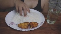White Rice with Fish Fry Mukbang | Eating white rice and fish fry