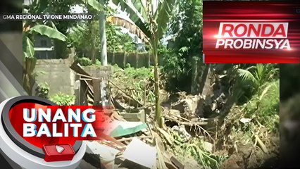 Bahay, gumuho dahil sa flash flood sa Barangay Tibungco, Davao City | UB