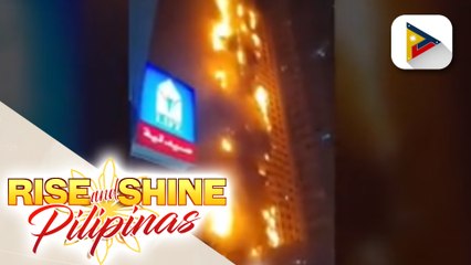 Mataas na gusali sa Ajman City sa UAE, nasunog