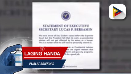 Sec. Gadon, mananatiling Adviser on Poverty Alleviation ng Pangulo, ayon kay Executive Secretary Bersamin