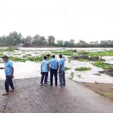 नदी की बाढ़ से हिरन नदी में बहा लोडिंग वाहन मिला, चालक लापता- देखें वीडियो