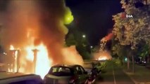 Polisin 17 yaşındaki genci öldürdüğü Fransa'dan gelen görüntüler endişe verici! Onlarca aracı ateşe verdiler