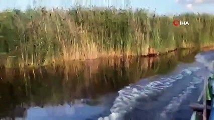 Eber Gölü'nde su seviyesinin yükselmesi ile adacıklar belirgin hale geldi