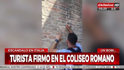 Buscan intensamente a joven que vandalizó el Coliseo Romano