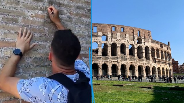 Il grave son nom sur le Colisée, les autorités italiennes le recherchent