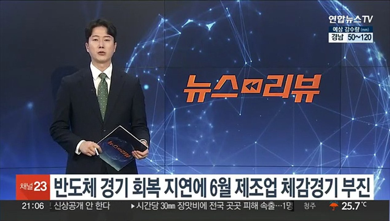 반도체 경기 회복 지연에 6월 제조업 체감경기 부진