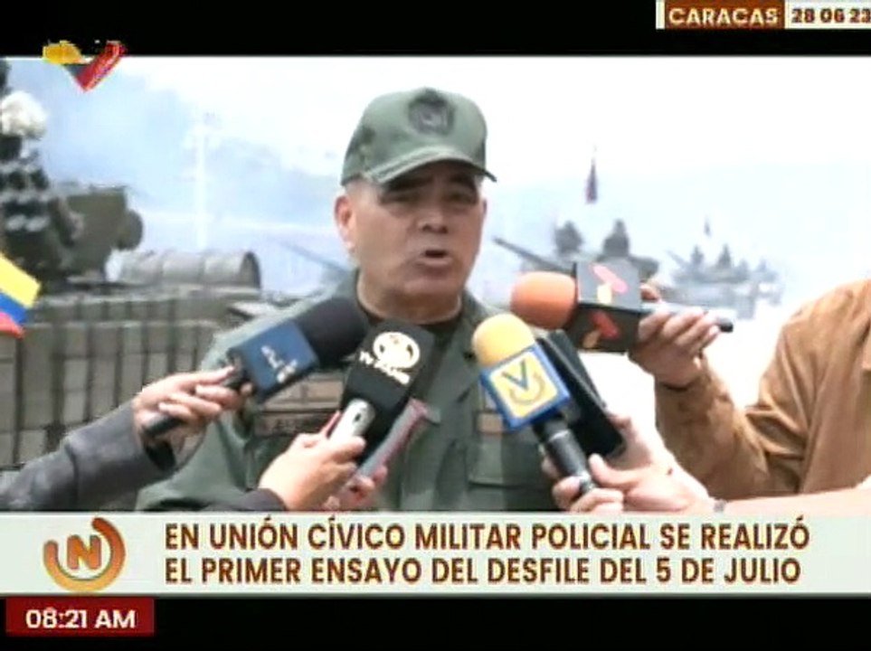 Fuerza Armada Nacional Bolivariana realizó el primer ensayo del desfile del 5 de julio