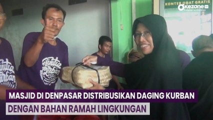 Masjid di Denpasar Distribusikan Daging Kurban dengan Bahan Ramah Lingkungan