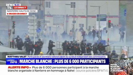 Download Video: Mort de Nahel: premières tensions en marge de la marche blanche à Nanterre