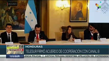 Multiestatal teleSUR firma protocolo de cooperación con la Televisión Nacional de Honduras - Canal 8