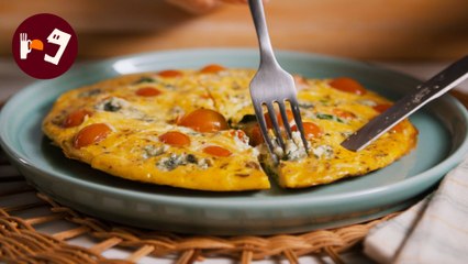 Tortilla de espinacas, cherris y queso