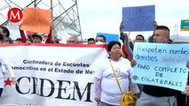 Maestros bloquean la carretera Texcoco-Lechería en Ecatepec; protestan por falta de pago colateral