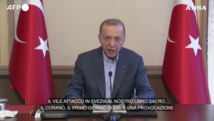 Erdogan: "Il rogo del Corano non e' liberta' di pensiero"