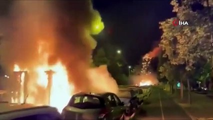 Sokakların yangın yerine döndüğü Fransa'da Macron'un sükunet çağrısı işe yaramadı! Gözaltı sayısı 200'e dayandı