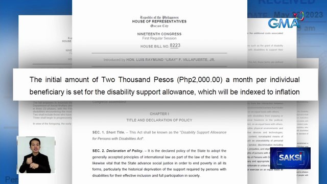 P2,000 kada buwan na allowance at lifetime validity ng PWD ID, ipinanukala sa Kamara | Saksi