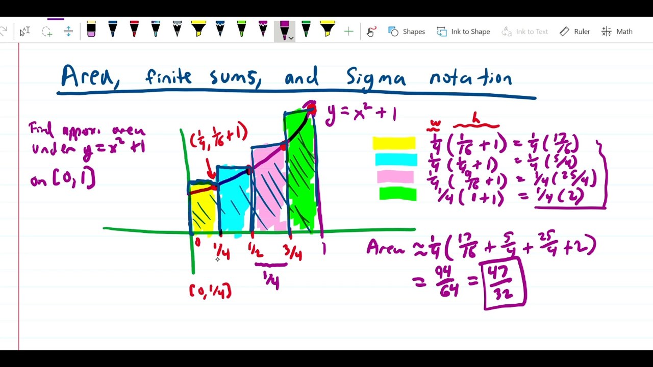 Area and finite sums - Area approximations, upper, lower, right, and ...