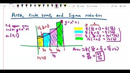 Area and finite sums - Area approximations, upper, lower, right, and left sums