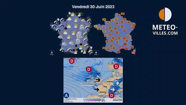 prévisions météo villes du jeudi 29 juin 2023