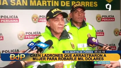 SMP: delincuentes arrastran a mujer para robarle mil dólares que utilizaría para tratamiento médico