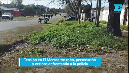 Tensión en El Mercadito: robo, persecución y vecinos enfrentando a la policía