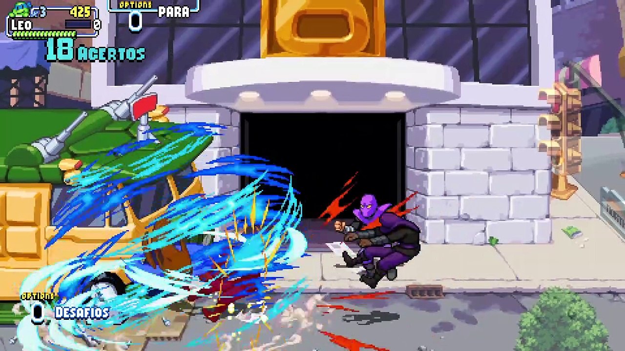 TMNT: Shredder's Revenge - Gnarly Difficulty - Stage 02 - Leonardo - Solo - Story Mode