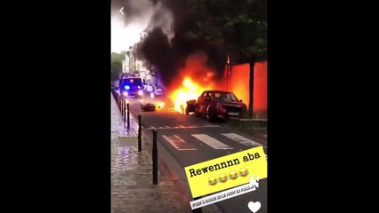 Action de soutien aux manifestations françaises à Bruxelles： Véhicules incendiés