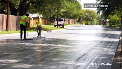 Putting cool pavement to the test during a Texas heat wave