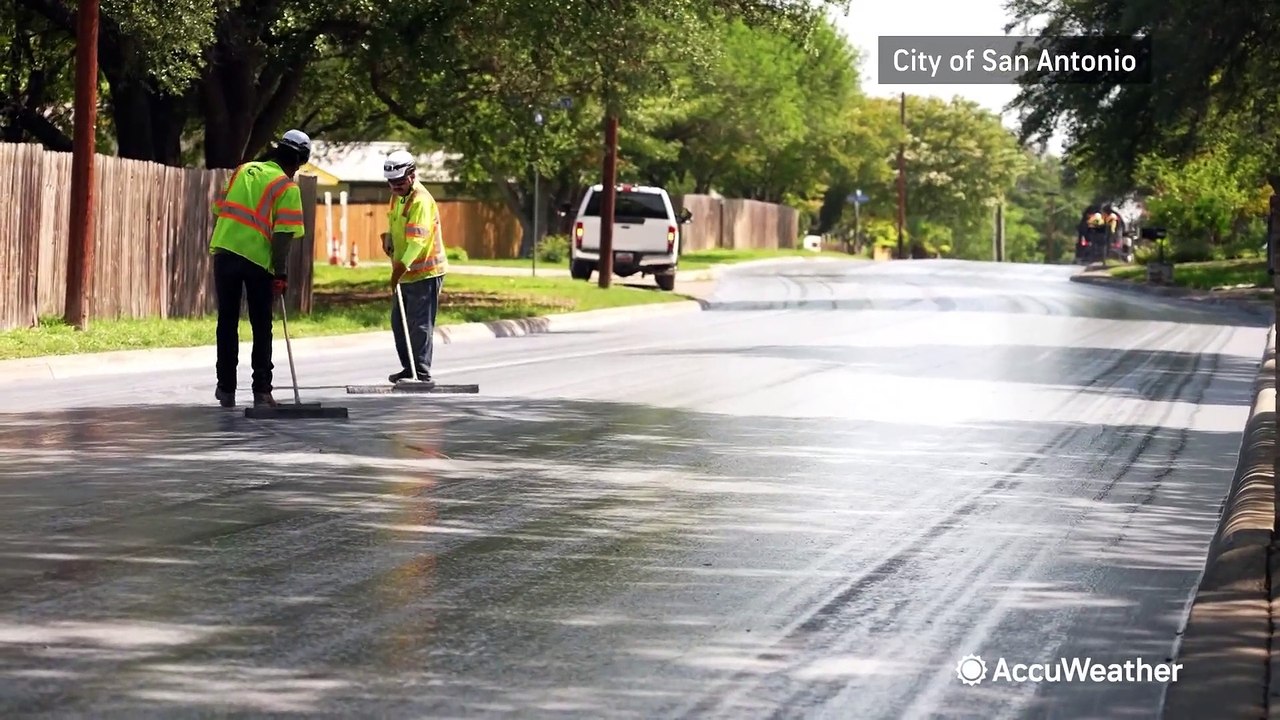 Putting cool pavement to the test during a Texas heat wave