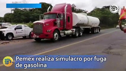 Pemex realiza simulacro por fuga de gasolina