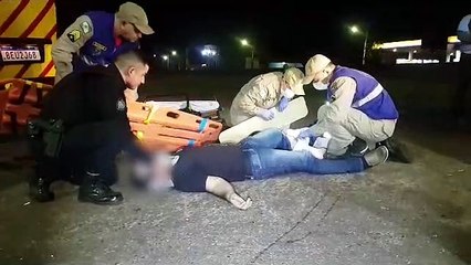 Motociclista fica em estado grave em acidente com ônibus na Marginal da BR-277