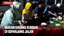 Gelar Kenduri Iduladha, Ratusan Warga di Jambi Makan Daging Kurban di Sepanjang Jalan