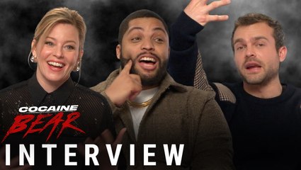 'Cocaine Bear' Interviews | Elizabeth Banks, O'Shea Jackson Jr. & Alden Ehrenreich
