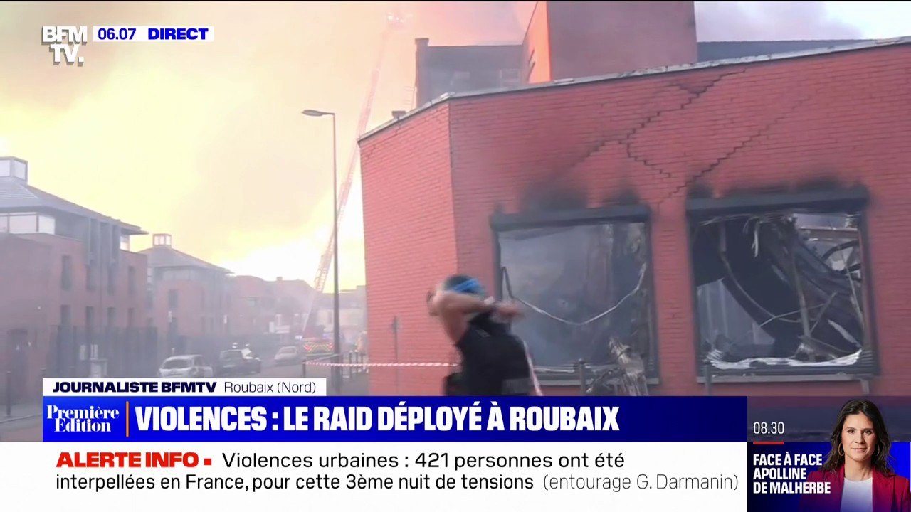 Nuit de violences dans le Nord: une mairie de quartier incendiée à Lille, le Raid déployé à Roubaix