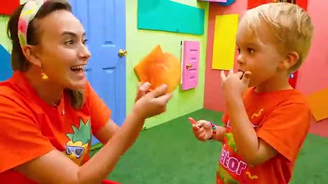 Chris and Mom Inside the Magic Cube Challenge
