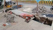 The contract worker was engaged in drain construction work without