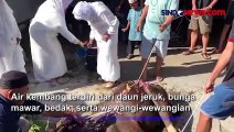 Tradisi Unik, Hewan Kurban di Kota Padang Mandi Kembang dan Didandani sebelum Dipotong