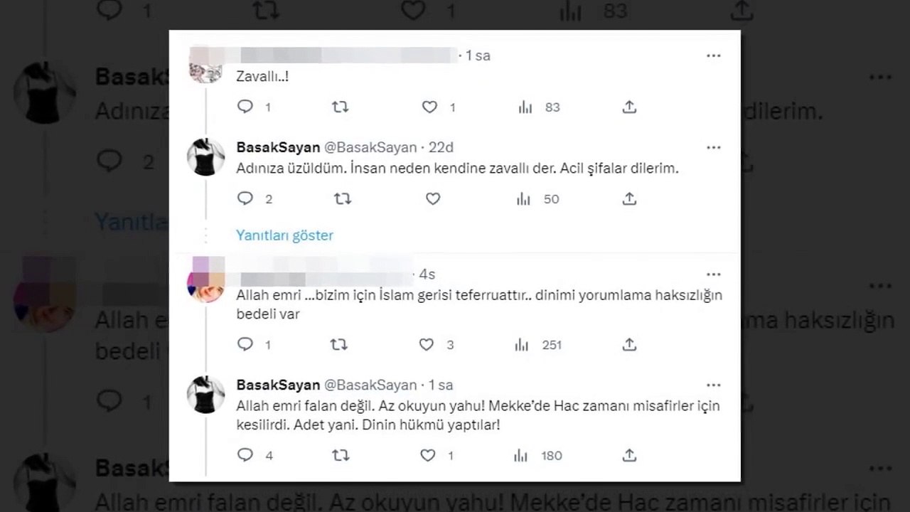 Başak Sayan'ın Kurban Bayramı paylaşımı tartışma yarattı: Hiç kimsenin kurban bayramı kutlu olmasın