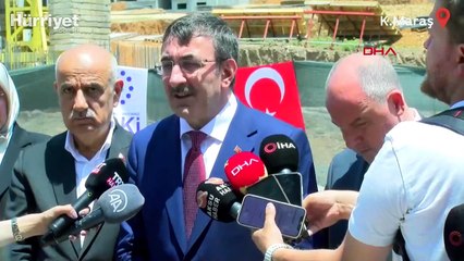 Cumhurbaşkanı Yardımcısı Yılmaz, Kahramanmaraş'ta deprem konutlarının inşaatını inceledi