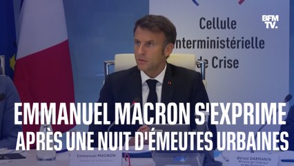 Скачать видео: Nuits d'émeutes: Emmanuel Macron en appelle 