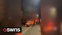 Shocking footage shows clashes in Paris suburb of Colombes, vehicles on fire