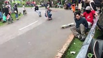 Skateboarding Day Crash